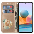 Klapkové puzdro pre Samsung Galaxy A36 5G, Wallet Zipper Pocket Glittery, zlaté