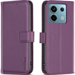Klapkové puzdro pre Xiaomi Redmi Note 13 Pro 5G, BINFEN Wallet, tmavo fialová