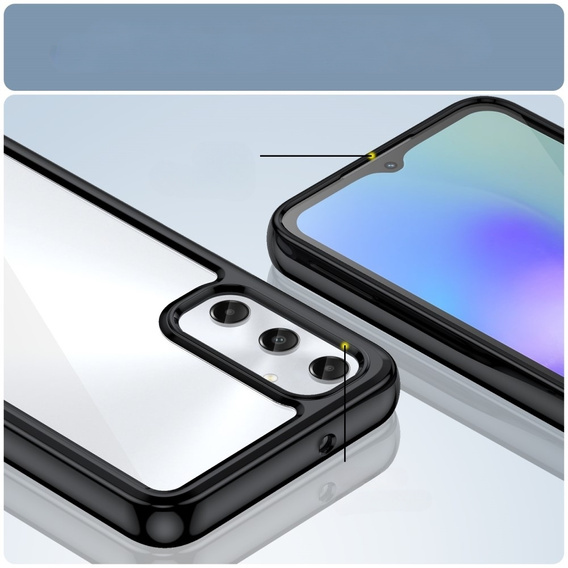 Obal na mobil pre Samsung Galaxy A05s 4G, Fusion Hybrid, transparentné / čierne