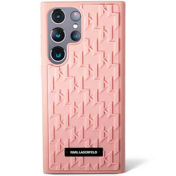 Karl Lagerfeld Obal na mobil pre Samsung Galaxy S23 Ultra, Saffiano Mono Metal, ružové