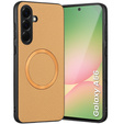 Obal na mobil pre Samsung Galaxy A56 5G, Leather Hybrid MagSafe, zlaté