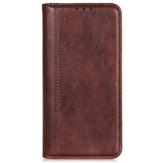 Obal na mobil pre Motorola Moto G24 / G24 Power / G04, Wallet Litchi Leather, hnedé