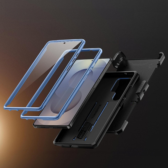 Odolné puzdro pre Samsung Galaxy S25 Ultra – Tongate MECH Series Clip, čierne