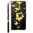 Klapkové puzdro pre Oppo A17, Wallet, Butterflies zlaté