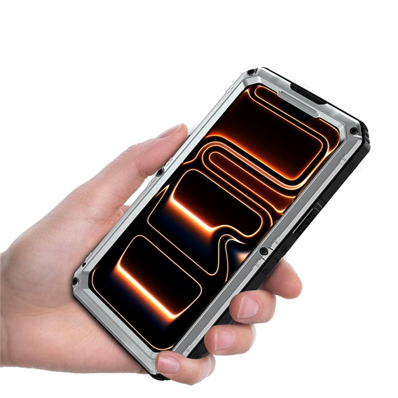 Vodotesné puzdro IP68 pre iPhone 17 Pro Max, strieborné