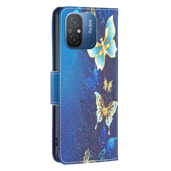 Klapkové puzdro pre Xiaomi Redmi 12C, Wallet, butterfly, modré