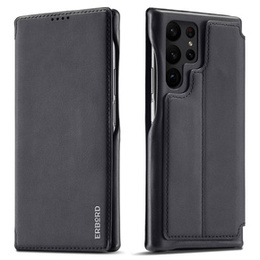 Klapkové puzdro pre Samsung Galaxy S23 Ultra, ERBORD Retro, čierne