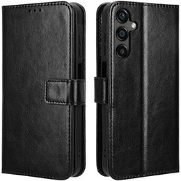 Klapkové puzdro pre Samsung Galaxy M55 5G, Crazy Horse Wallet, čierne