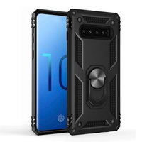 Pancierované obal na mobil pre Samsung Galaxy S10+ Plus, Nox Case Ring, čierne