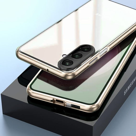 Puzdro pre Samsung Galaxy A26, Magnetic Dual Glass, zlaté