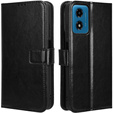 Klapkové puzdro pre Motorola Moto E14, Crazy Horse Wallet, čierne