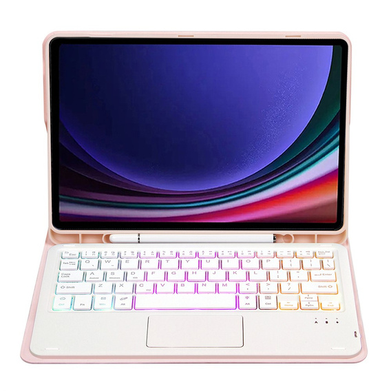 Puzdro + klávesnica Samsung Galaxy Tab A9+, with touchpad, ružové