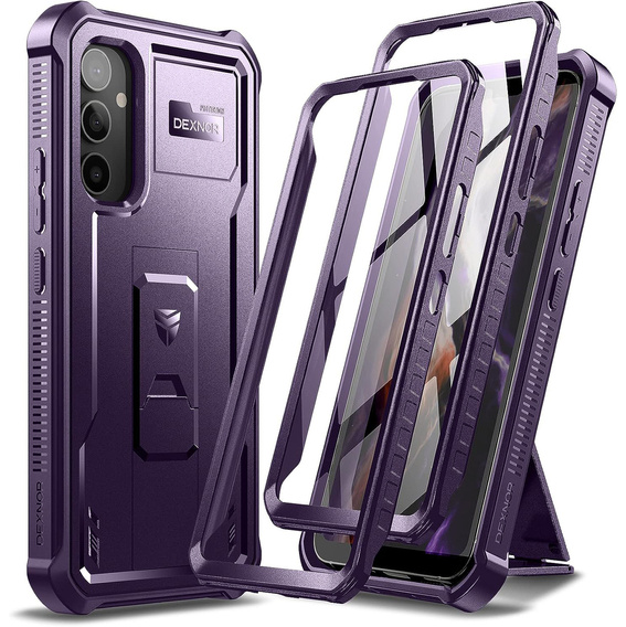 Obrnené puzdro pre Samsung Galaxy A54 5G, Dexnor Full Body (Two Frames), fialové