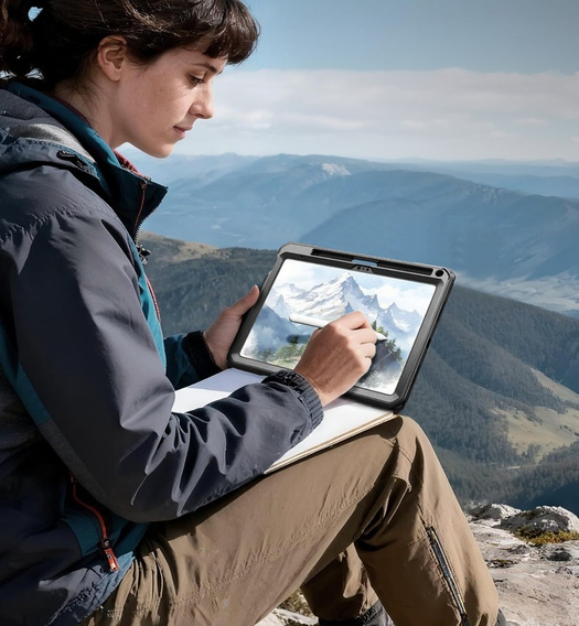 360° puzdro Dexnor s popruhom a držiakom na stylus pre iPad 11" 2025 A16 (11. generácia) / iPad 10,9" 2022 (10. generácia)