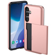 Obal na mobil pre Samsung Galaxy A56 5G, Sliding Card Holder, ružové