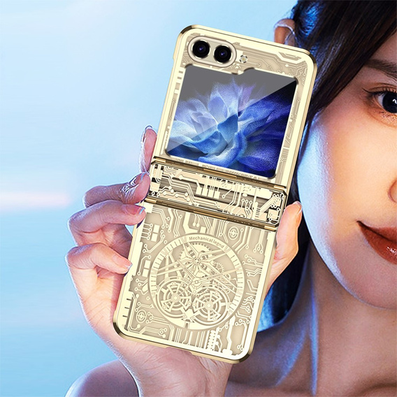 Puzdro pre Samsung Galaxy Z Flip7 FE / Z Flip6, Mechanical Legend, zlaté