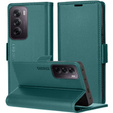 Puzdro pre Oppo Reno 12 Pro, ERBORD Glossy Litchi, flipová peňaženka, zelený