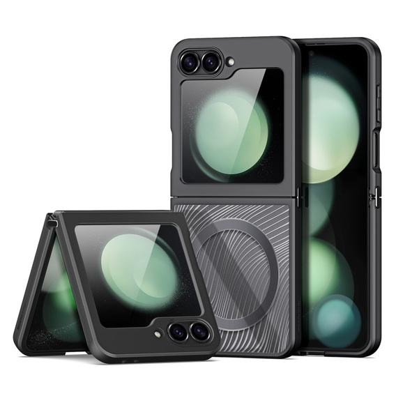 Puzdro DuxDucis pre Samsung Galaxy Z Flip7 FE / Z Flip6, Aimo Case, pre MagSafe, transparentné / čierne