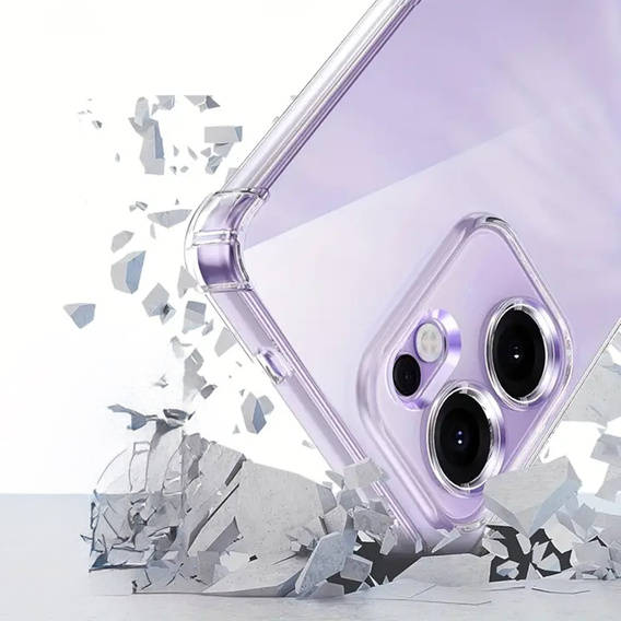 Puzdro pre Oppo Reno 14F, vystužené, s ochranou fotoaparátu, priehľadné
