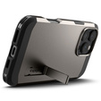 Puzdro Spigen pre iPhone 16 Pro Max, Tough Armor Mag MagSafe, sivé + tvrdené sklo 9H