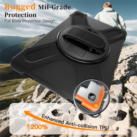 Puzdro s podstavcom a ramenným popruhom pre Samsung Galaxy Tab A11+