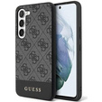 GUESS Obal na mobil pre Samsung Galaxy S24+ Plus, 4G Bottom Stripe, sivé