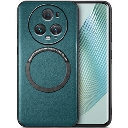 Obal na mobil pre Honor Magic 5 Pro, Leather Hybrid MagSafe, zelený