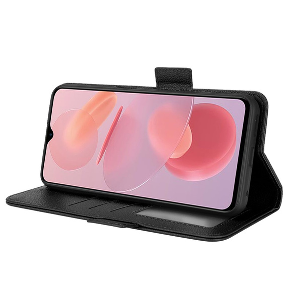 Klapkové puzdro pre Ulefone Note 12P, Wallet Litchi Magnet, čierne