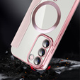 Klapkové puzdro pre Samsung Galaxy S23, Wallet, MagSafe, ružové rose gold