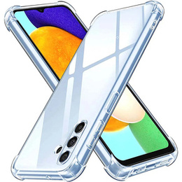 Puzdro pre Samsung Galaxy A15, Anti-Shock, priehľadné + sklo 9H