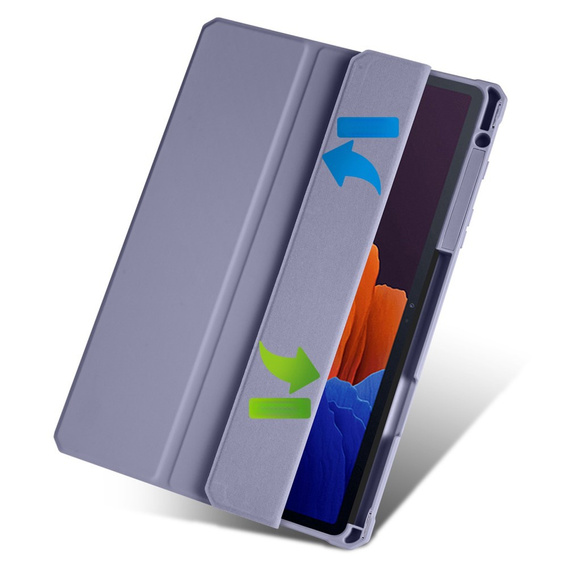 Puzdro pre Samsung Galaxy Tab S7 Plus / Tab S7 FE, Smartcase Hybrid, so slotom na stylus, fialové