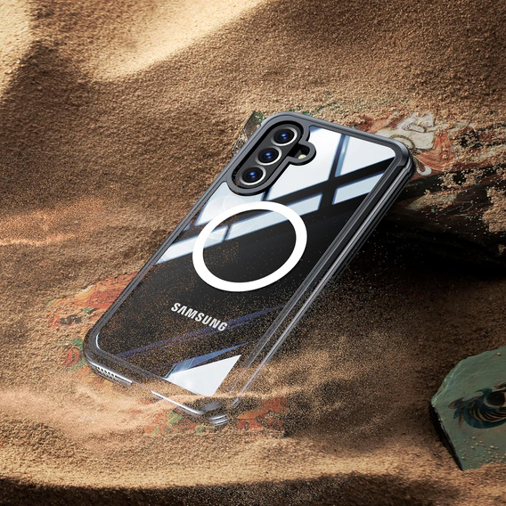 Puzdro pre Samsung Galaxy A36 / Samsung Galaxy A56, Shockproof, so sklom, pre MagSafe, čierne