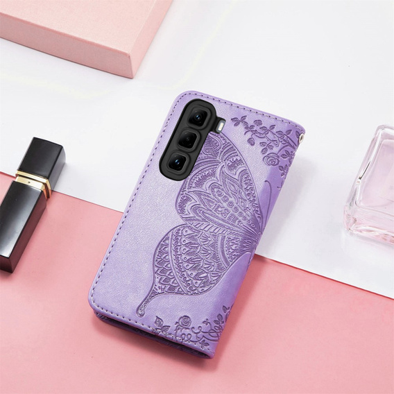 Klapkové puzdro pre Infinix Hot 50 4G, Butterfly, fialové