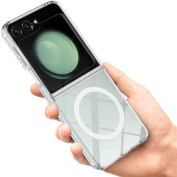 Puzdro pre Samsung Galaxy Z Flip7 FE / Z Flip6, Fusion Hybrid, pre MagSafe, priehľadné