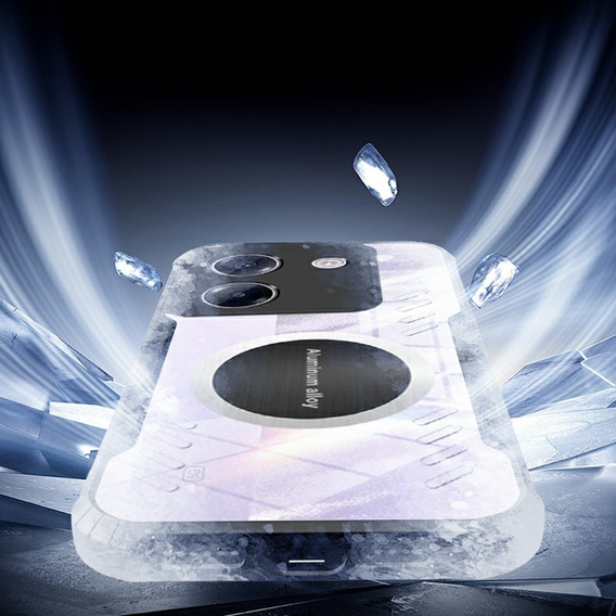 Puzdro pre Xiaomi Poco M7 Pro 5G, s magnetickým štítkom, transparentné / čierne