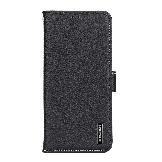 KHAZNEH RFID puzdro pre Xiaomi Poco F6, Litchi Texture, čierne