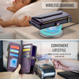 Puzdro CASEME pre Samsung Galaxy S25 FE, RFID Leather Wallet, s popruhom cez rameno, fialové