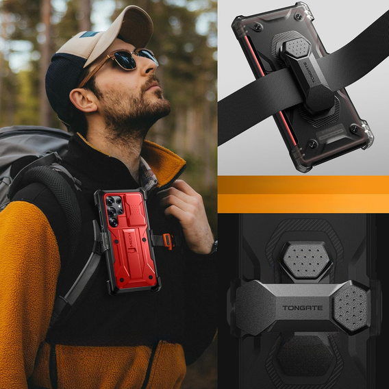 Odolné puzdro pre Samsung Galaxy S25 Ultra – Tongate MECH Series Clip, čierne