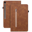 Puzdro pre Samsung Galaxy Tab S10 Lite / S10 FE / S9 FE, Wallet Pen Slot, hnedý