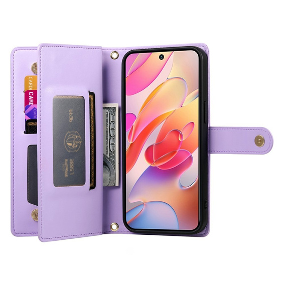 Klapkové puzdro pre Samsung Galaxy A56 5G, Wallet Zipper Pocket, fialové