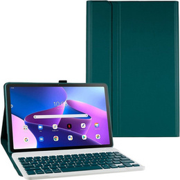 Puzdro + klávesnica Lenovo Tab M10 Plus Gen 3 TB-125F TB-128F, tmavozelené