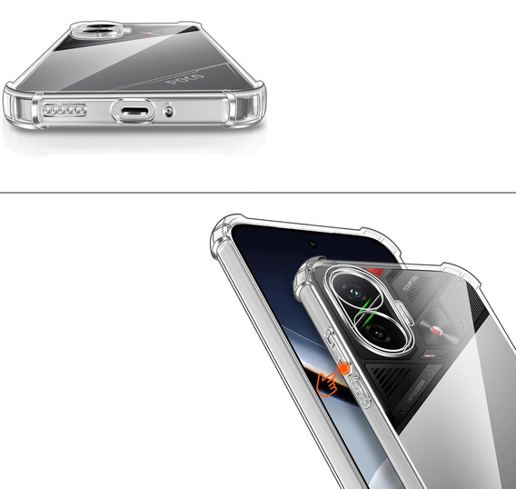 Obal na mobil pre Xiaomi Poco F7, Dropproof, priehľadné