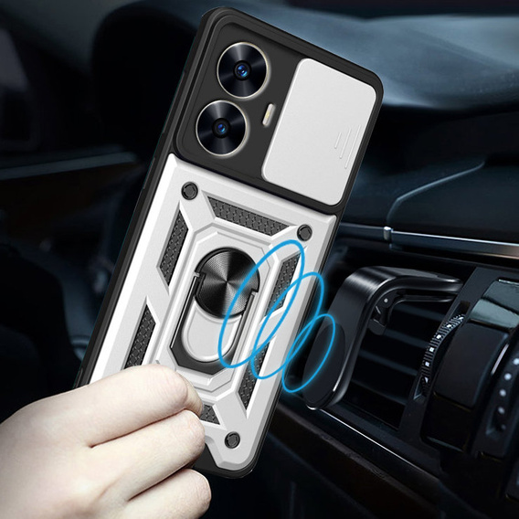 Obal na mobil pre Realme C55, CamShield Slide, strieborné