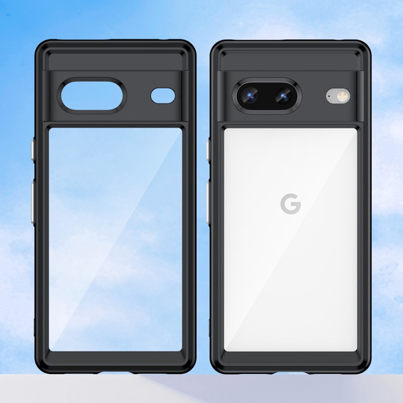 Puzdro pre Google Pixel 7 5G, Fusion Hybrid, s ochranou fotoaparátu, transparentné / čierne