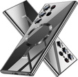 Puzdro pre Samsung Galaxy S24 Ultra, Electro MagSafe, čierne+ Plné lepidlo keramické sklo
