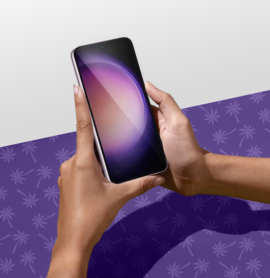 Tmavé sklo na ochranu súkromia Shy Palm pre Samsung Galaxy S23