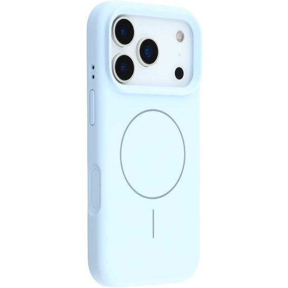 Silikónové puzdro pre iPhone 17 Pro, pre MagSafe, proti nárazom, modré