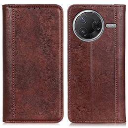 Flipové puzdro pre Xiaomi Poco F7 Pro / F7 Ultra, Split Leather, hnedé