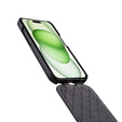 MELKCO flipové puzdro pre iPhone 15, kožené, flipové, čierne