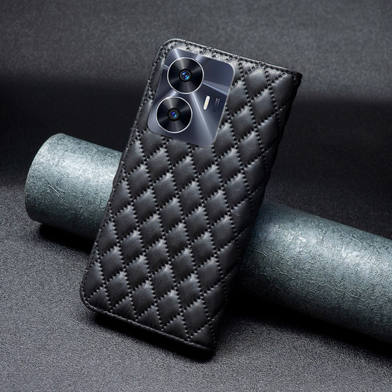 Klapkové puzdro pre Realme C55, Wallet, BINFEN COLOR, čierne